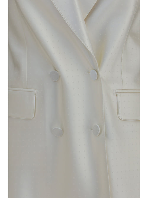 Tom Ford Polka-dot satin double-breasted Blazer - Off White