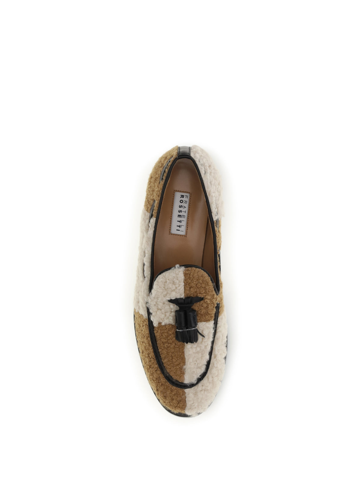 Fratelli Rossetti Two-tone bouclé-effect Loafers - Ivory /Noce