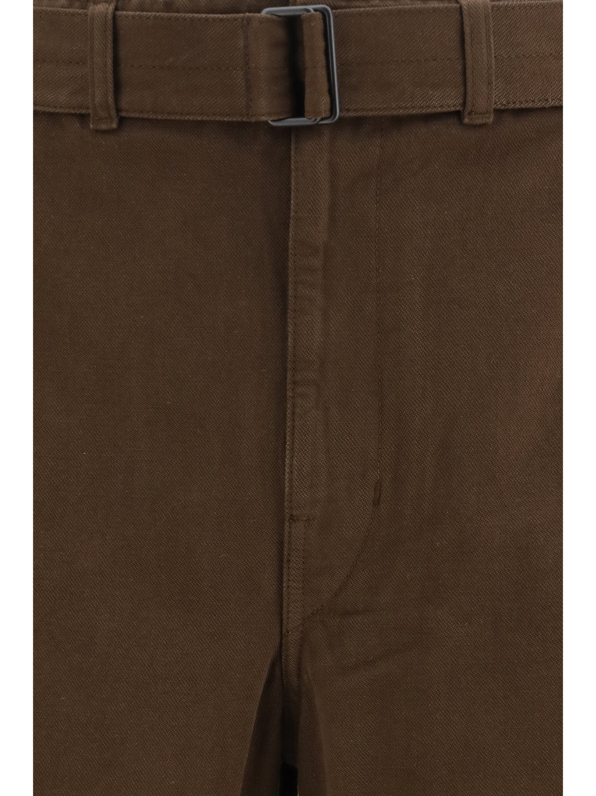 Lemaire Heavy dyed twill Belted Pants - Ristretto