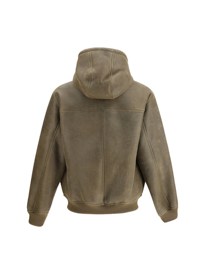 EMPORIO ARMANI Leather bomber Jacket