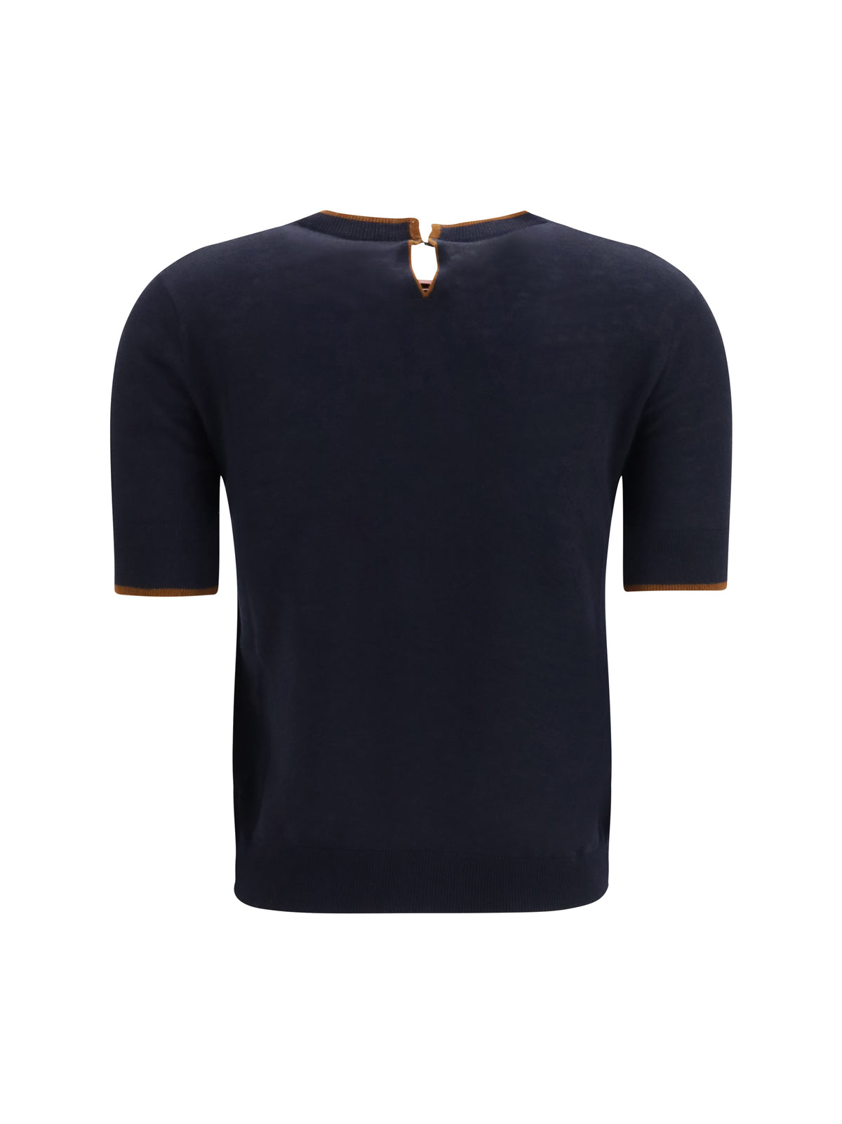 Max Mara Studio Silk and wool T-shirt - Blue/Leather