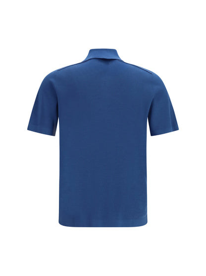 Burberry Knit Polo - Officers Blue