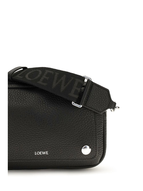 Loewe Small Pebble Messenger Shoulder Bag - Black