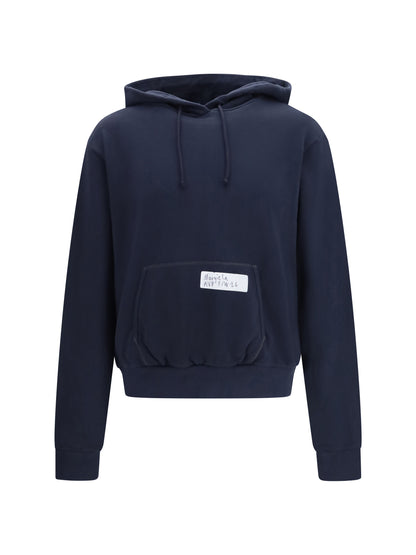 Maison Margiela Hooded Sweatshirt with central pocket - Blue