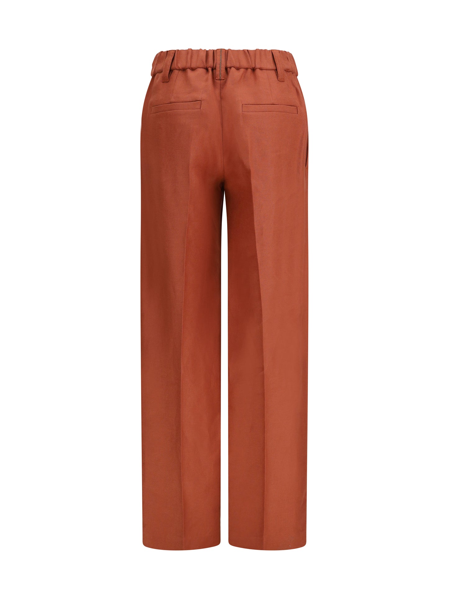 BRUNELLO CUCINELLI Wide-Leg Pants in linen with elastic waistband and belt loops