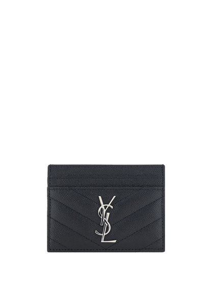 Saint Laurent Leather Cardholder - Black