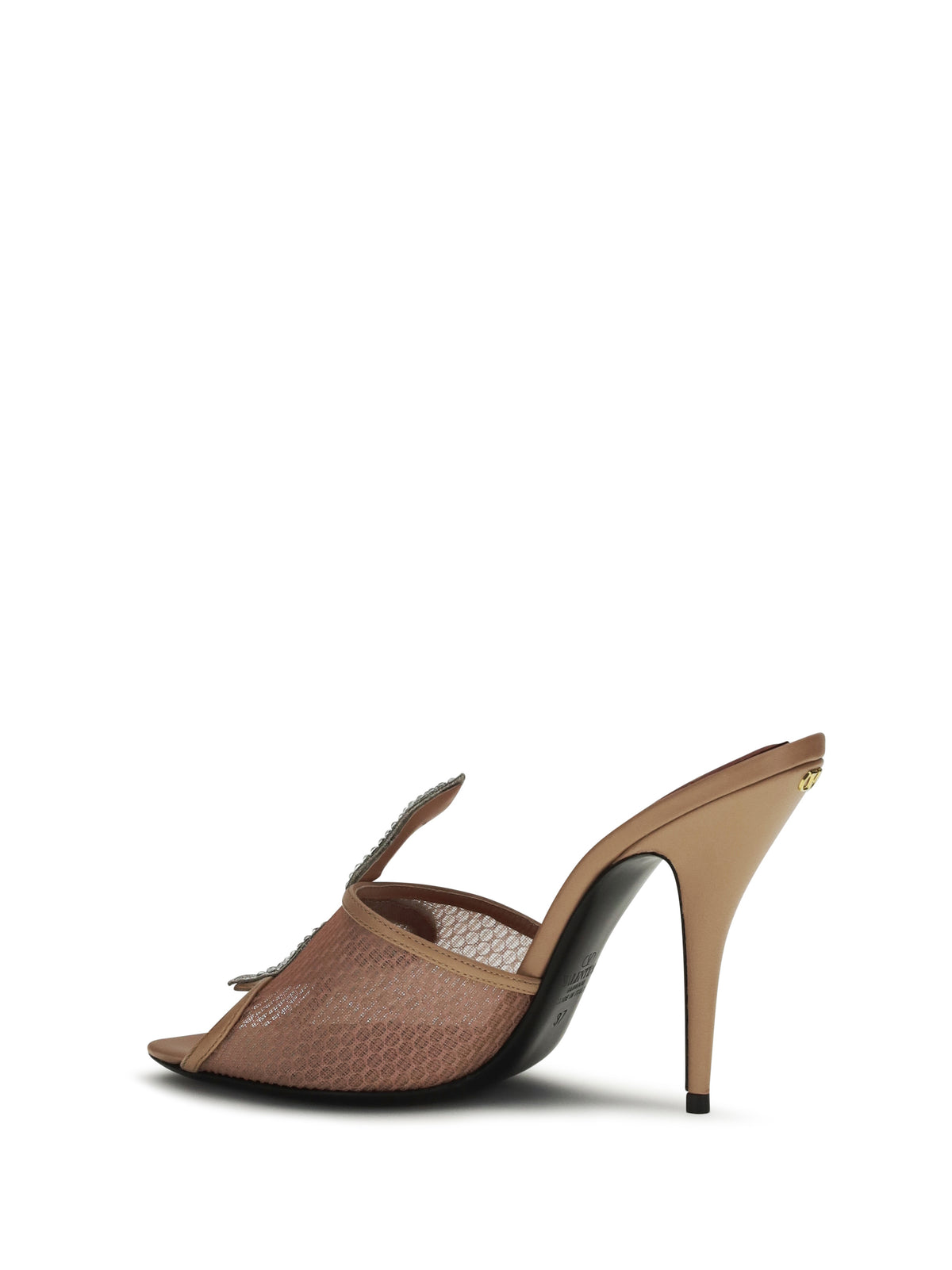 Valentino Garavani Coeur Vipère Sandals with mesh - Light Phard/Light Phard/Crystal