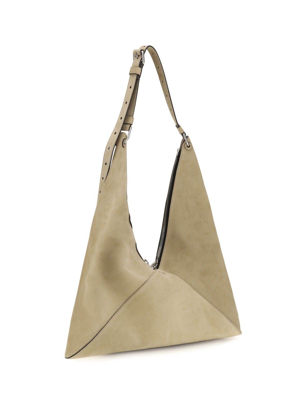 Moschino Suede Hobo Tote Bag - Ecru