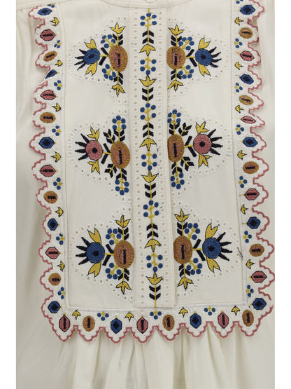 Marant Étoile Monique embroidered Top - Ecru