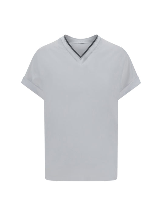 BRUNELLO CUCINELLI Cotton T-shirt with embellishments