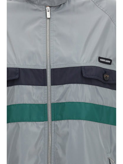 Miu Miu Technical silk Jacket - Piombo