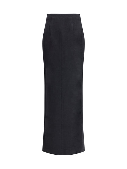 Alessandra Rich Tweed long Skirt - Black