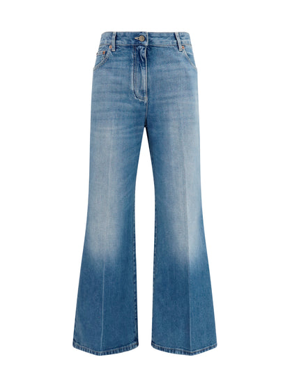 Valentino Straight-leg Jeans - Medium Blue Denim