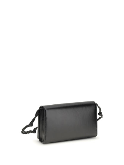 Jil Sander Tangle Wallet with shoulder strap - Black