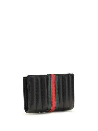 Gucci Small GG Marmont Wallet - Black/Green/Cloack R