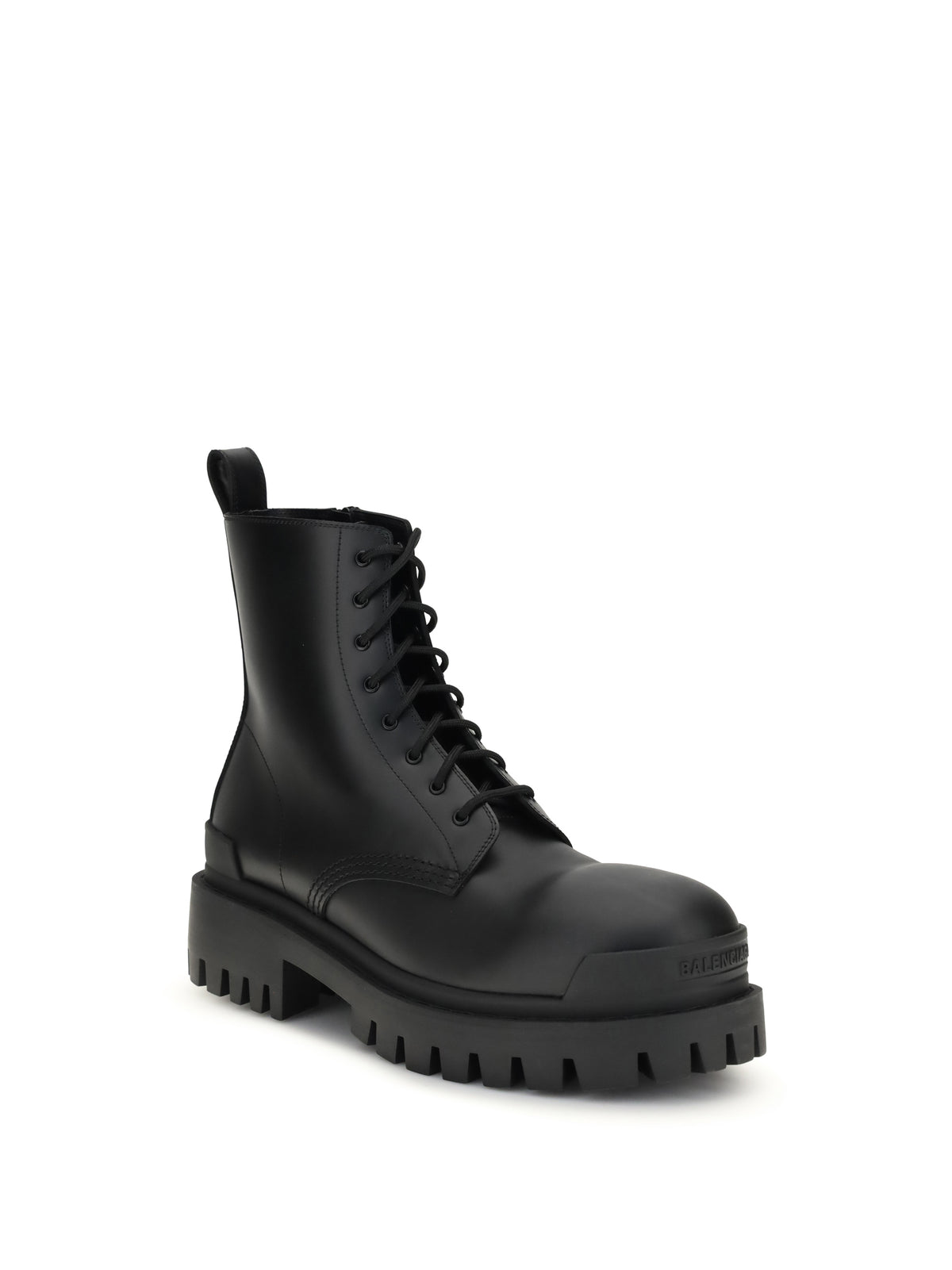 Balenciaga Strike Lace-Up Boots - Black
