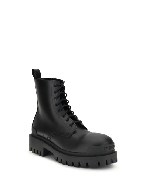 Balenciaga Strike Lace-Up Boots - Black