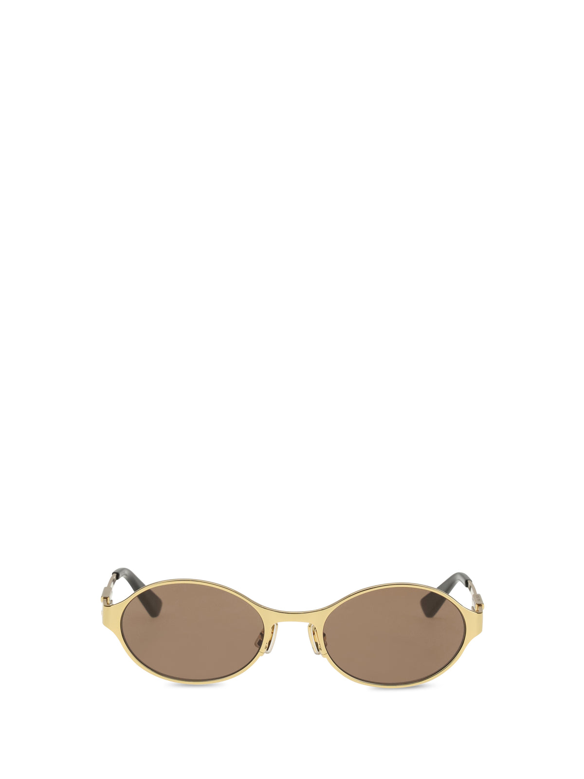 Bottega Veneta Oval Sunglasses - Gold-Gold-Brown