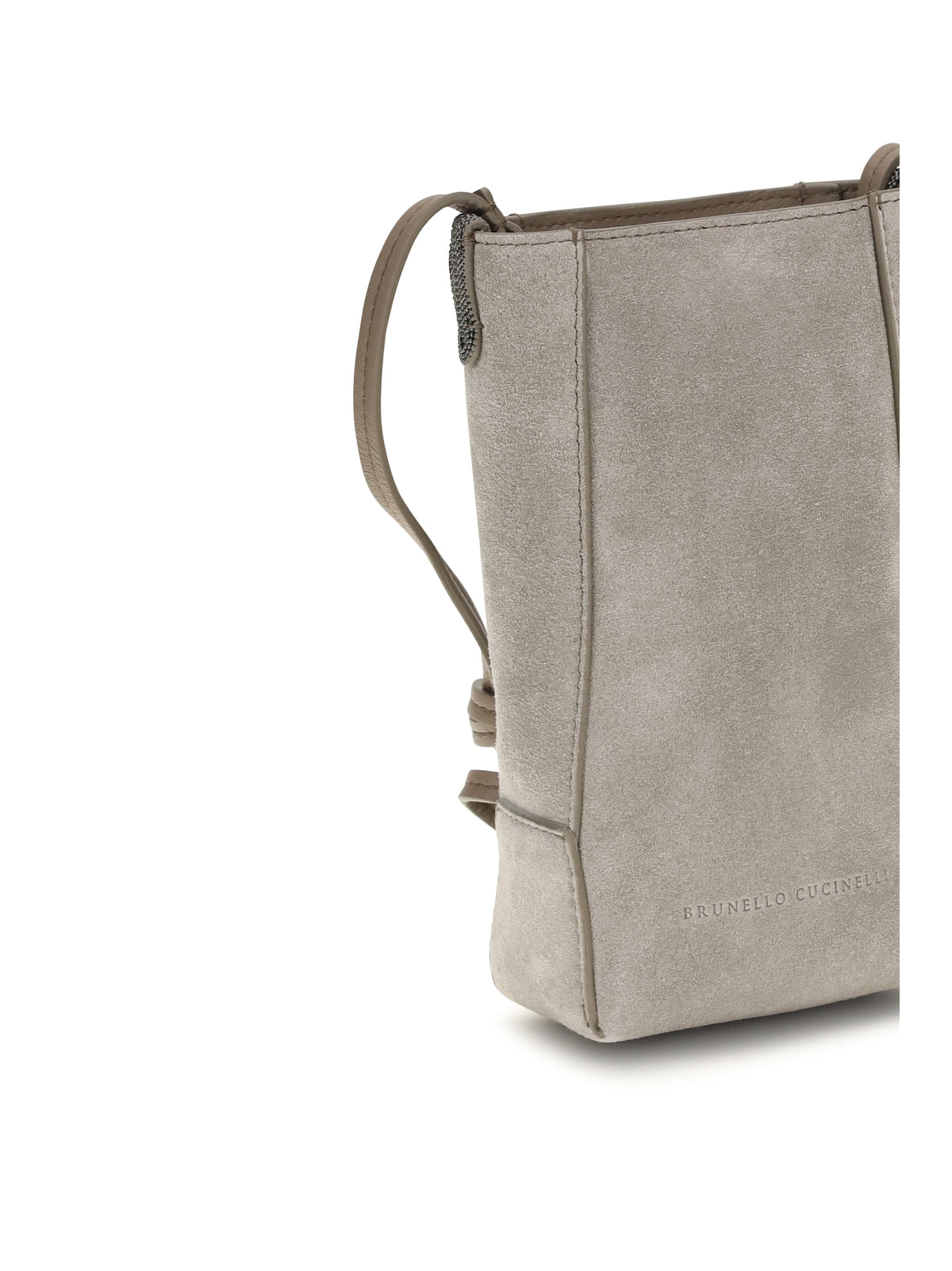 Brunello Cucinelli BC Duo suede Cell Phone Case - Ice