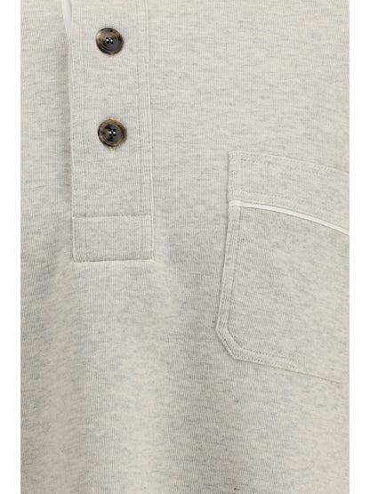 TOM FORD Cotton Sweatshirt with a partial front button closure