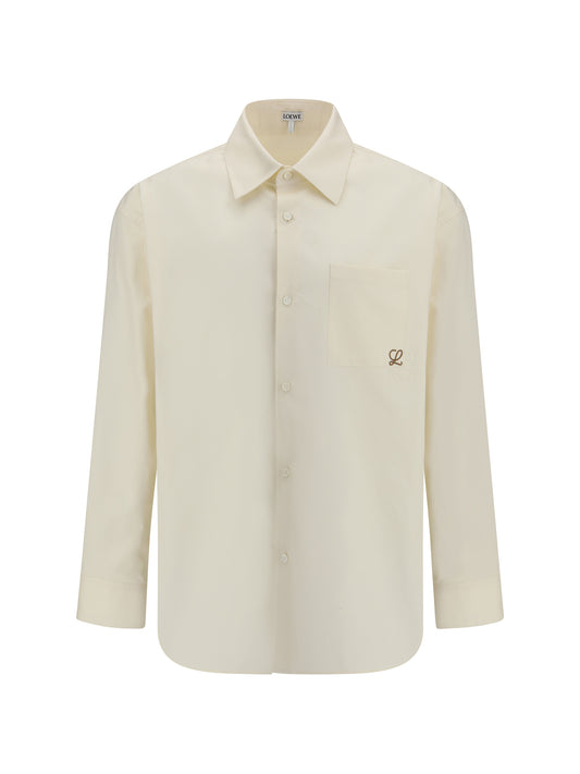 LOEWE Cotton Shirt with an embroidered Anagram logo