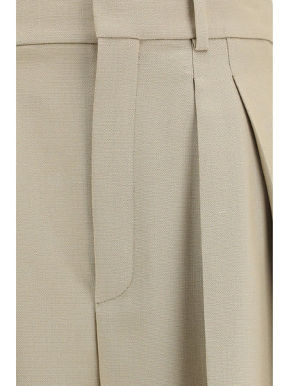 Saint Laurent Tailored wool and silk canvas Pants - Mustard