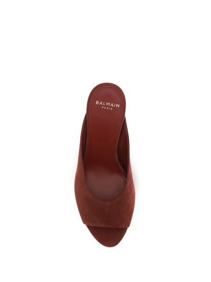BALMAIN Suede open-toe Mules