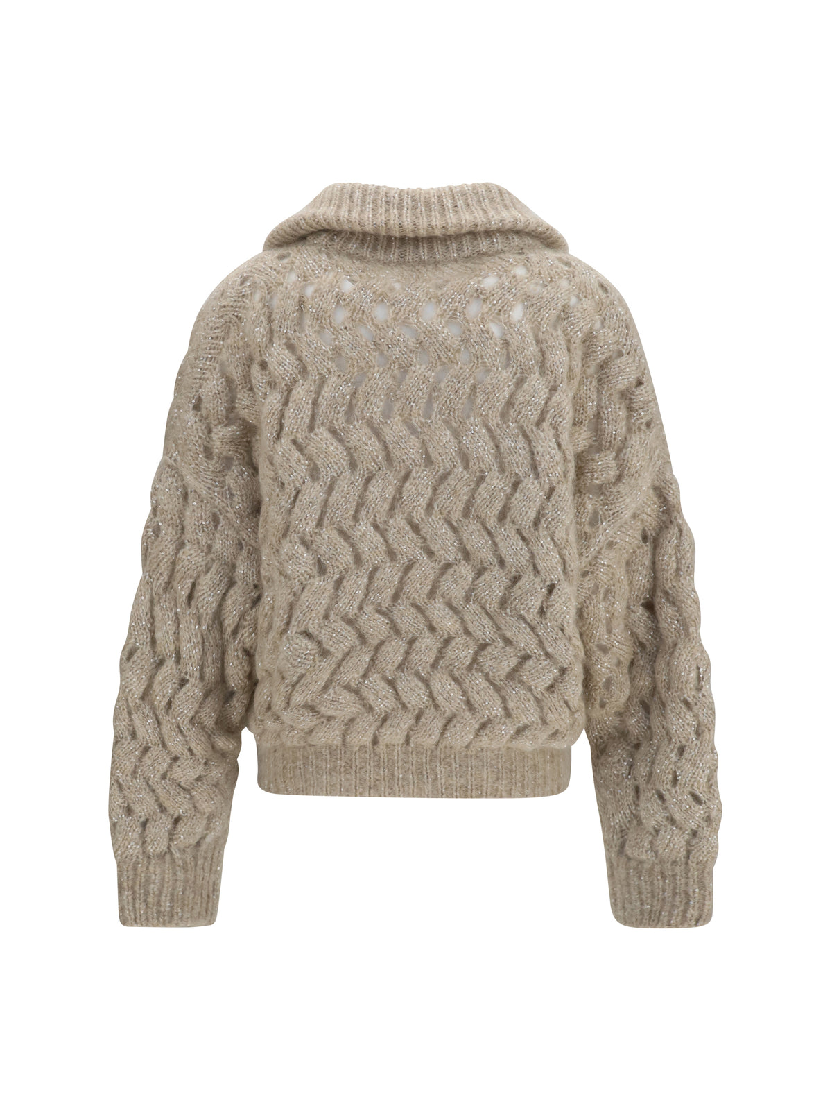 Brunello Cucinelli Mohair and wool blend Cardigan - Beige+Stracciatella