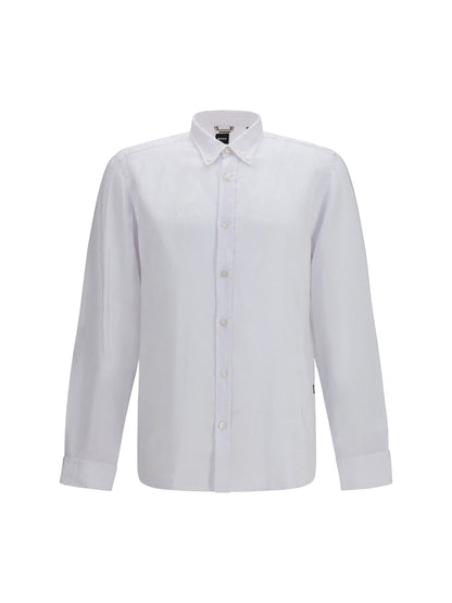Hugo Boss Black Regular-fit linen Shirt - White