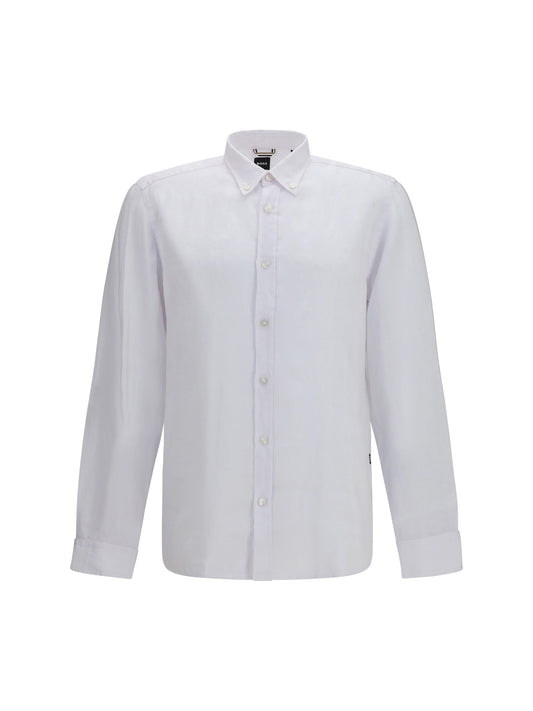 Hugo Boss Black Regular-fit linen Shirt - White