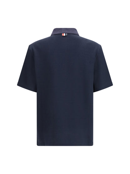 THOM BROWNE Short-sleeve Polo with chest pocket