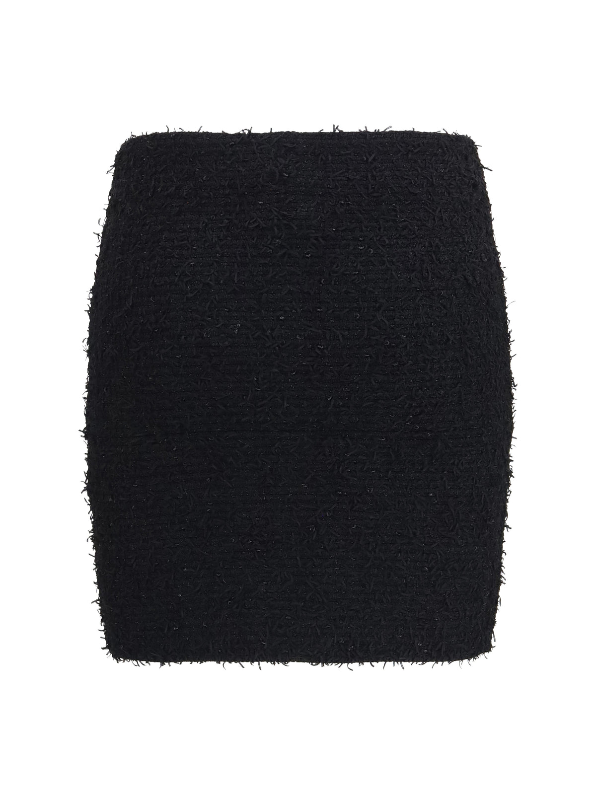 Balmain Tweed Mini Skirt with logo buttons - Noir
