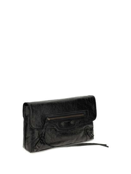 Balenciaga Le City Clutch in lambskin - Black
