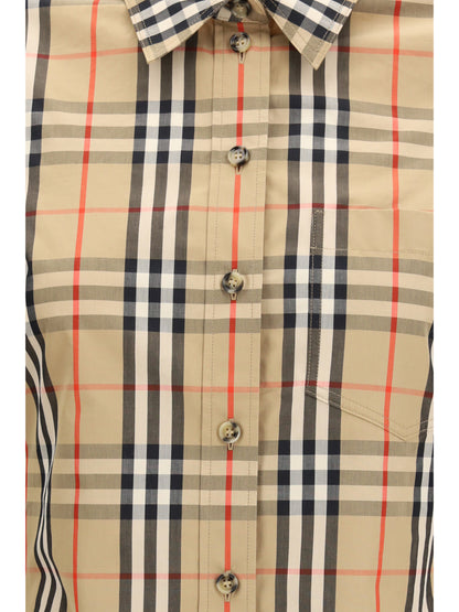 BURBERRY Stretch Cotton Check Shirt