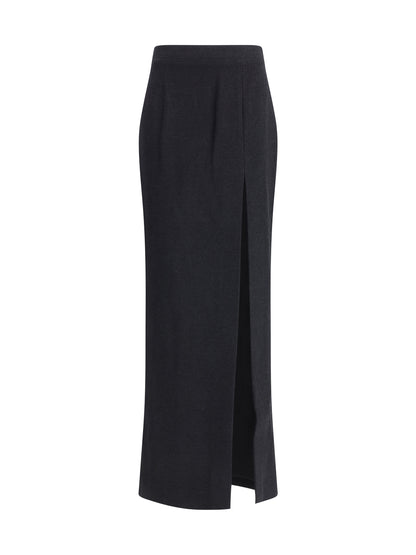 Alessandra Rich Tweed long Skirt - Black