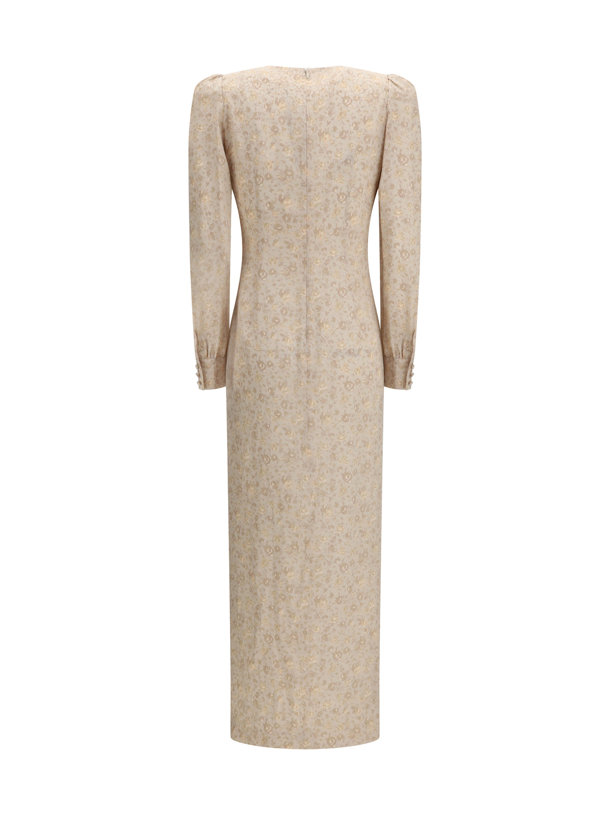 Alessandra Rich Jacquard draped Dress with flounces - Cream