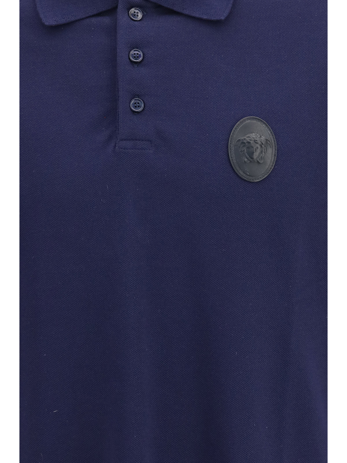 Versace Cotton piqué Polo with Medusa patch - Dark Navy