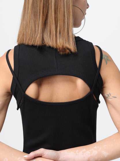 Off White Dress Woman Black