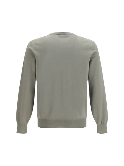 Brunello Cucinelli Sweater in cotton - Kaki+Grigio Light