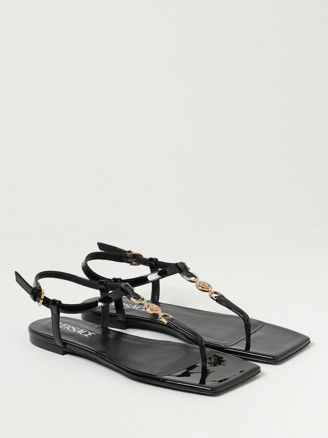 Versace Flat Sandals Woman Black