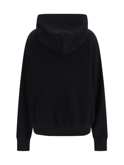 Dolce & Gabbana Cotton Hooded Sweatshirt with logo patch - Black
