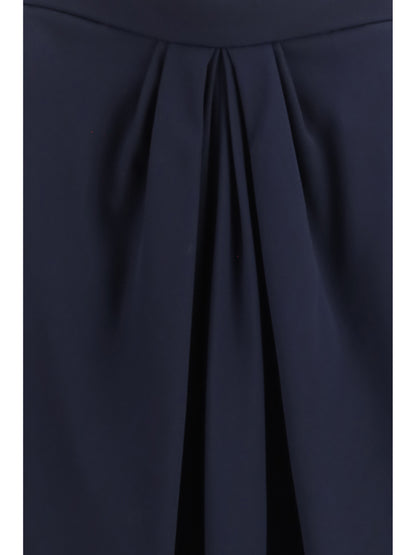 Giorgio Armani Pleated silk Skirt - Navy Blue