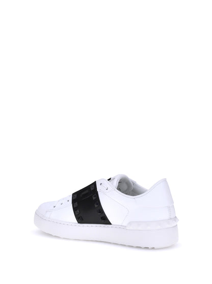 Valentino Garavani Open Rockstud Sneakers - White/Black/White