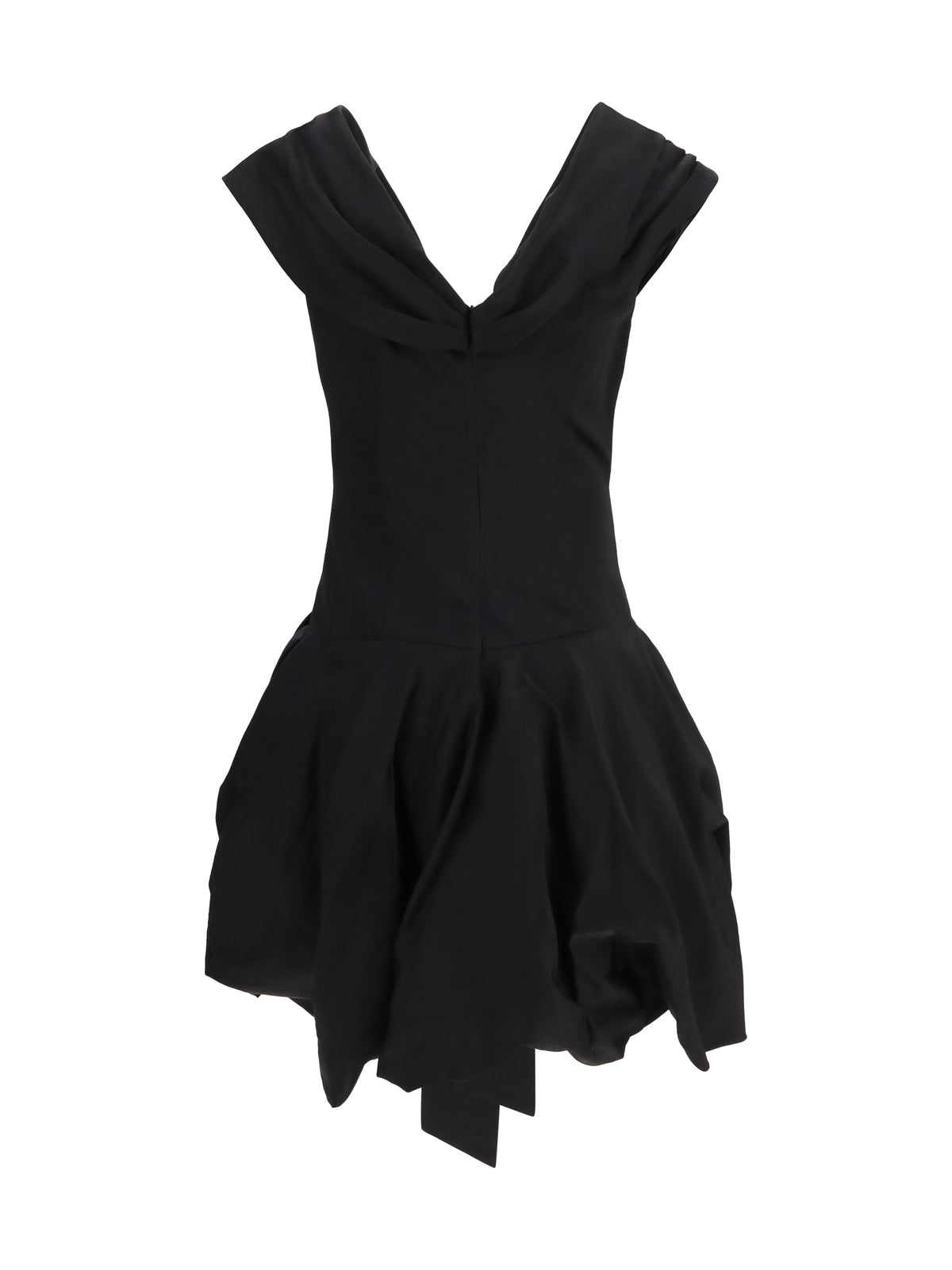 Magda Butrym Midi Dress with draped shawl collar - Black