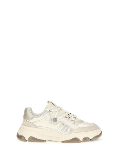 Pinko Athena leather Sneakers with sequin details - Platinum