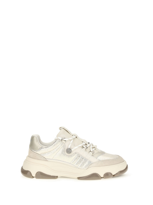 Pinko Athena leather Sneakers with sequin details - Platinum