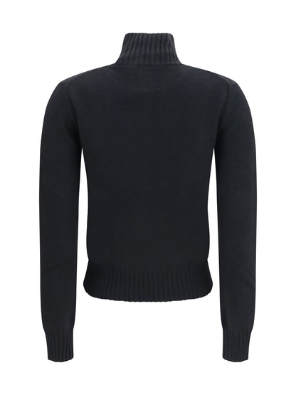 Ami Paris Ami De Coeur Turtleneck Sweater - Noir