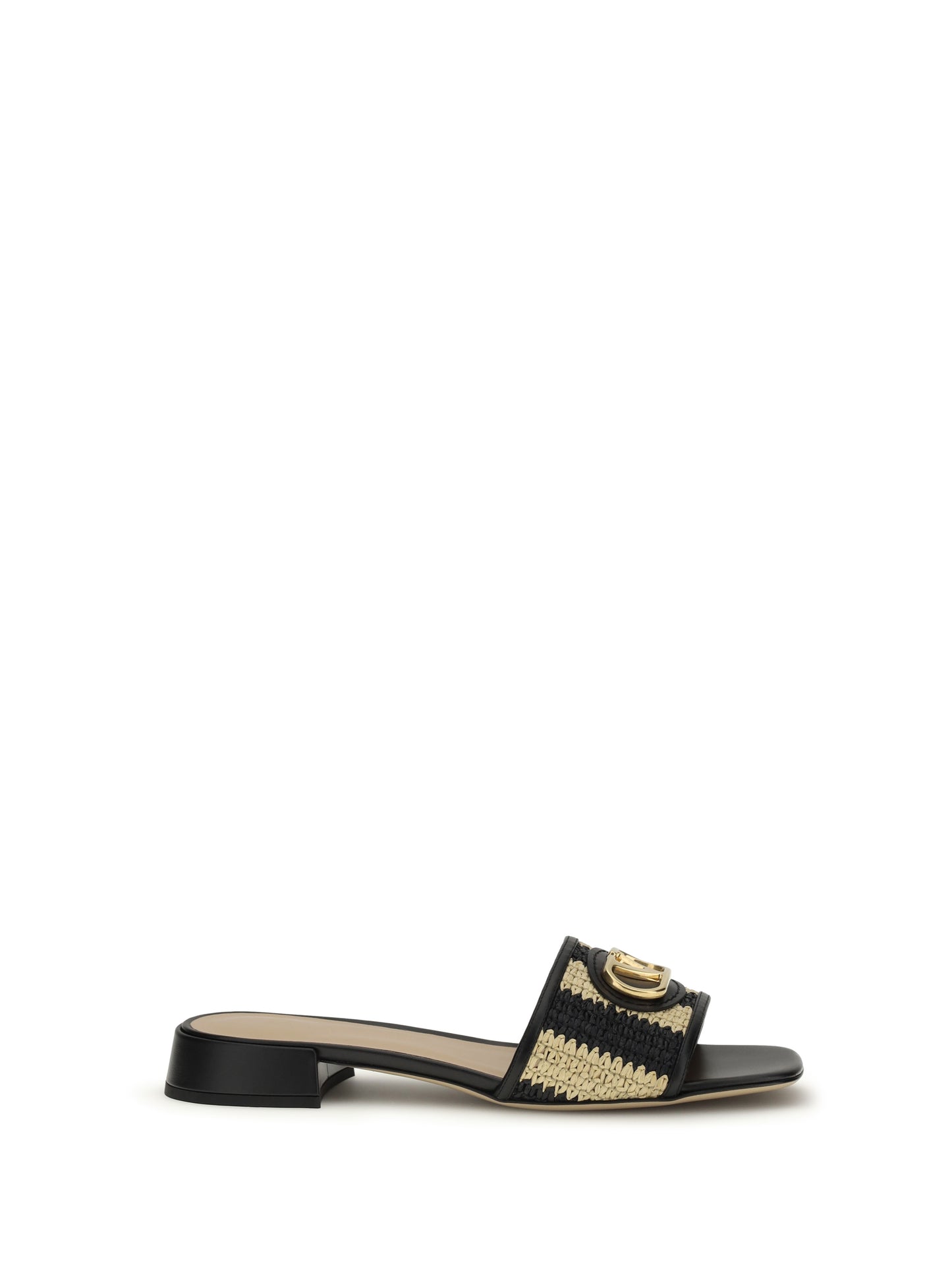 VALENTINO GARAVANI VLogo Signature raffia slide Sandals