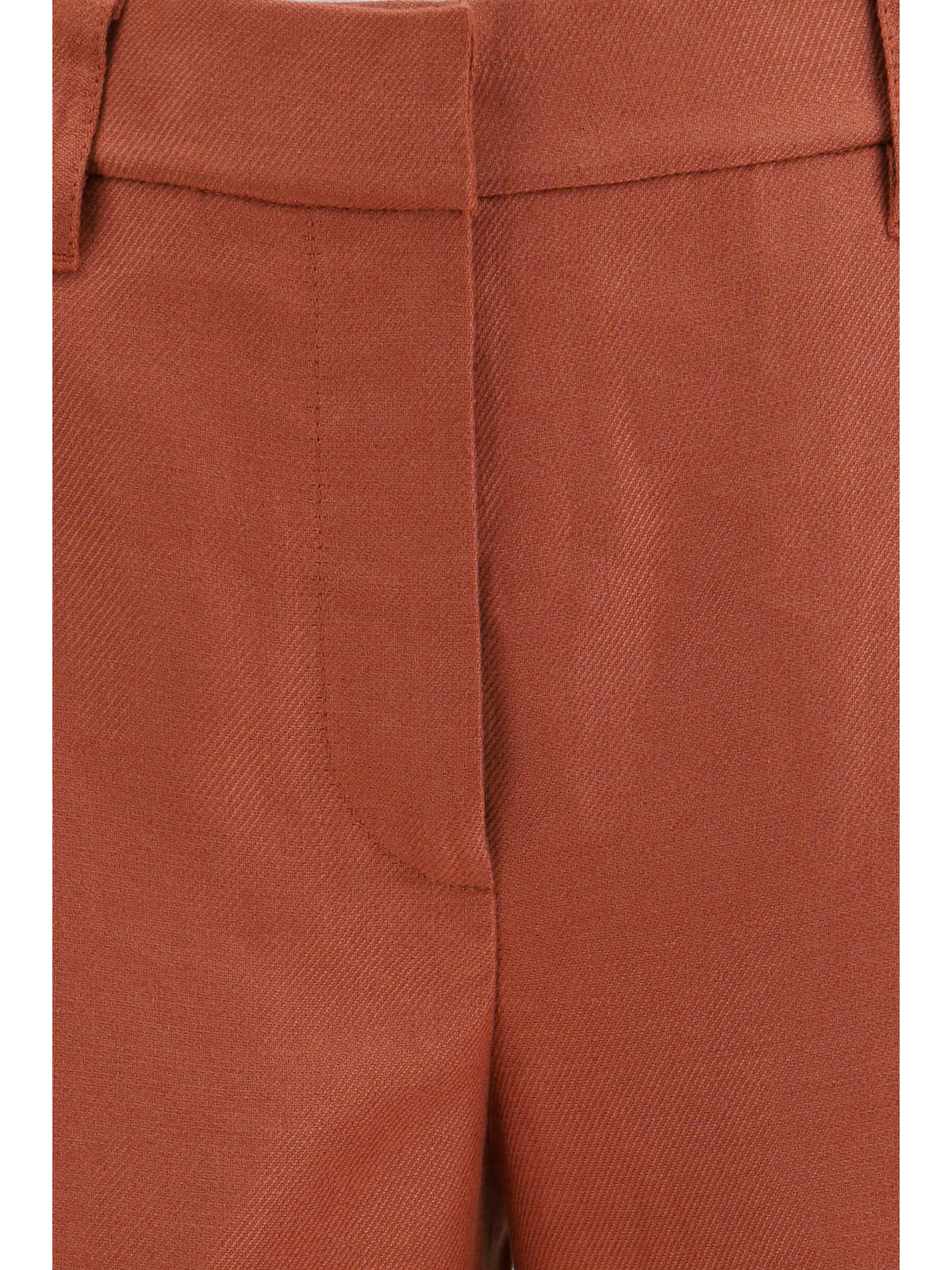 Brunello Cucinelli Wide-Leg Pants in linen with elastic waistband and belt loops - Orange Flame