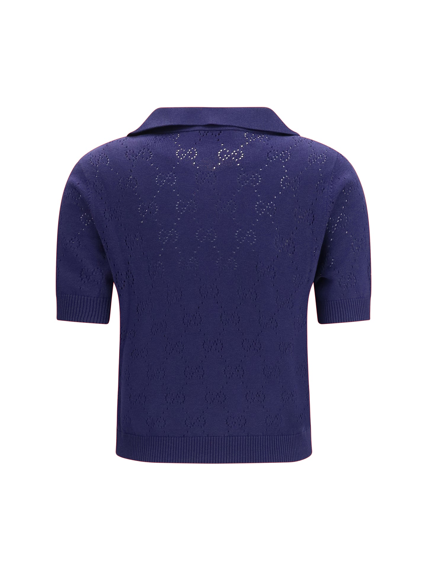 GUCCI GG pointelle cotton silk Polo Shirt